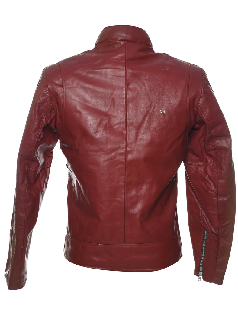 Maroon Leather Jacket - M