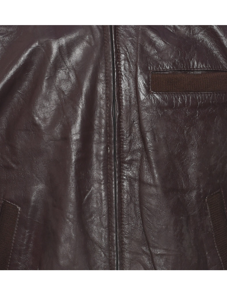 Maroon Leather Jacket - M