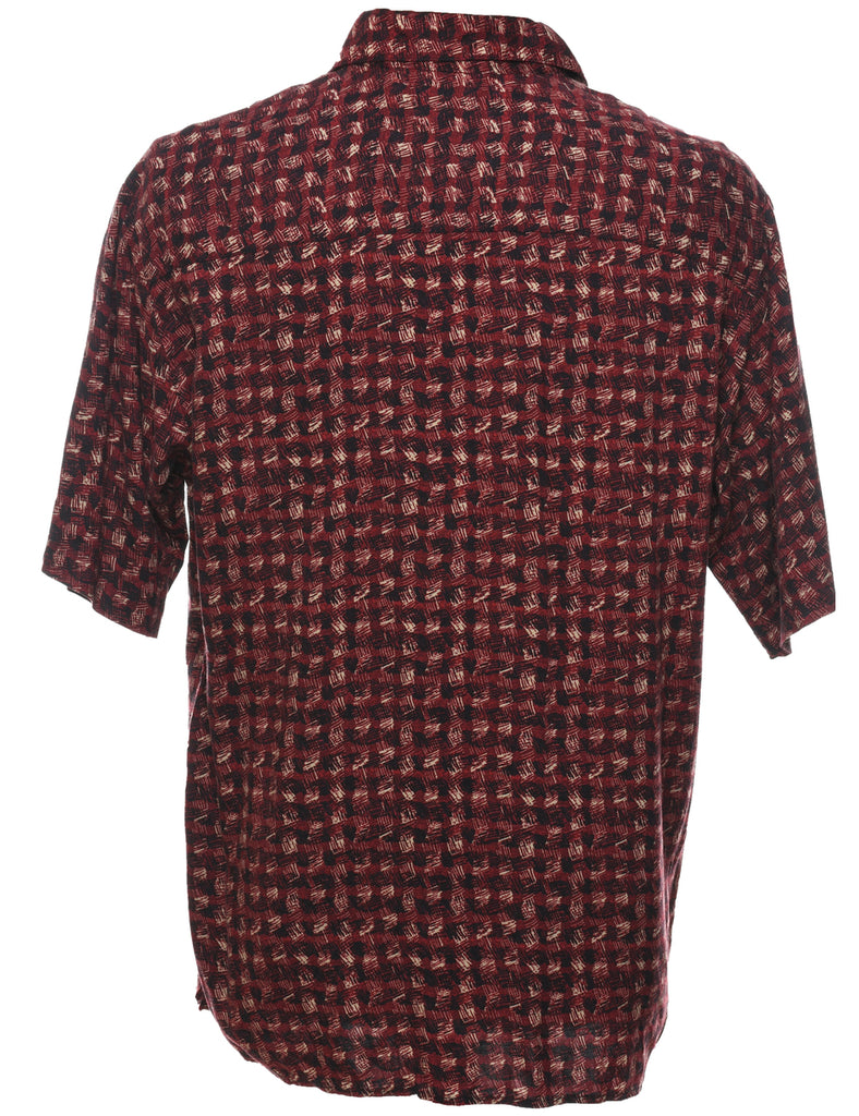 Maroon Patterned 1990s Puritan Shirt - M