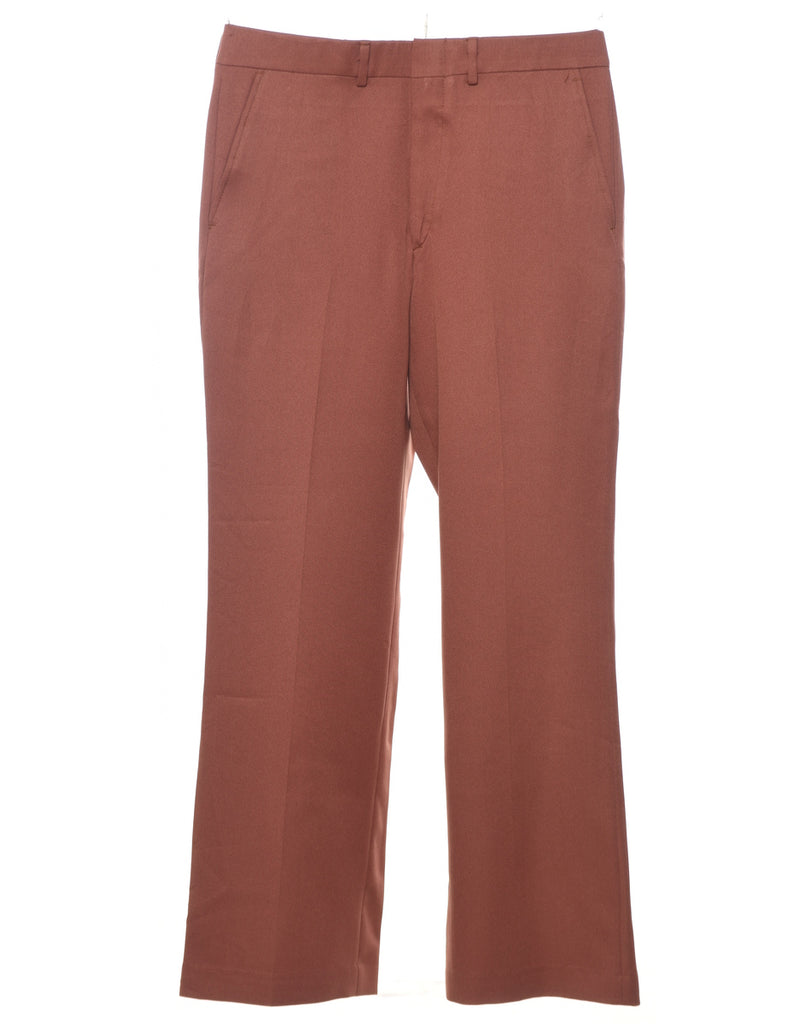 Maroon Straight-Fit Trousers - W34 L30