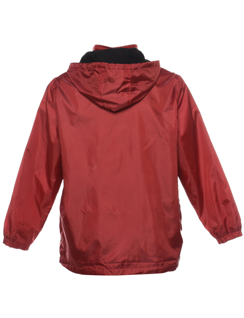 Maroon Zip-Front Nylon Jacket  - L