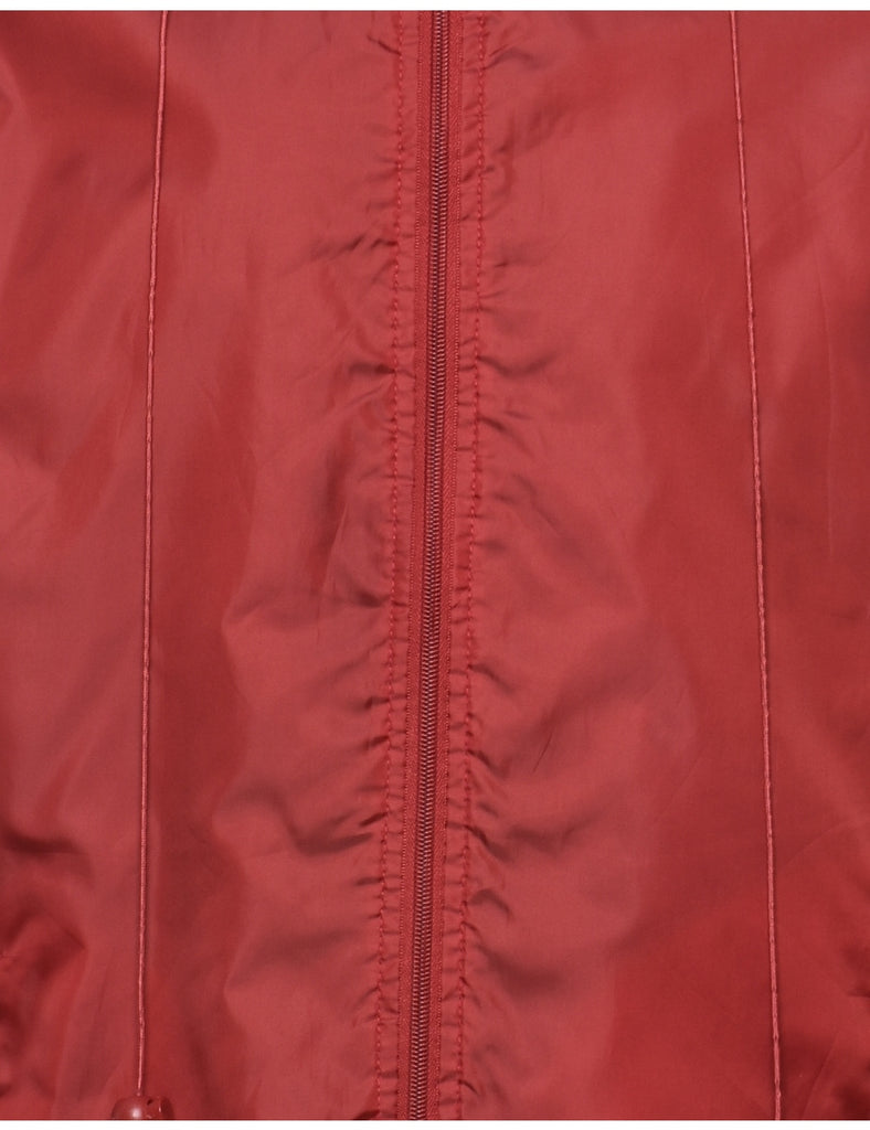 Maroon Zip-Front Nylon Jacket  - L