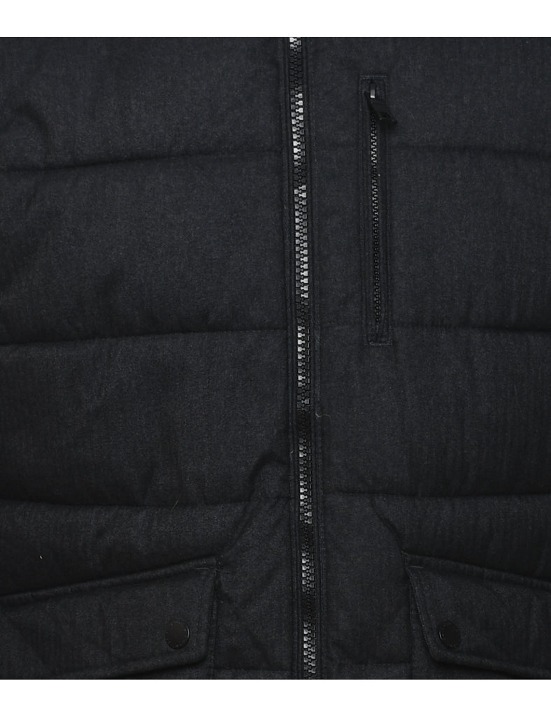 Nautica Black Zip-Front Puffer Jacket - M