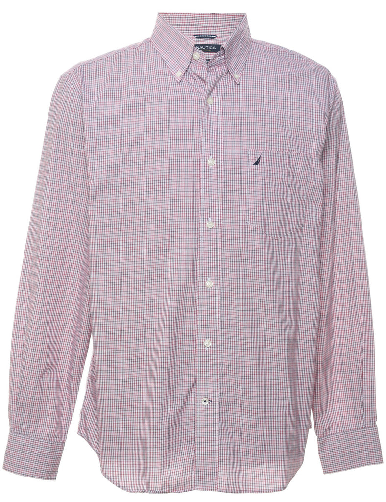 Nautica Checked Grey & Red Shirt - L