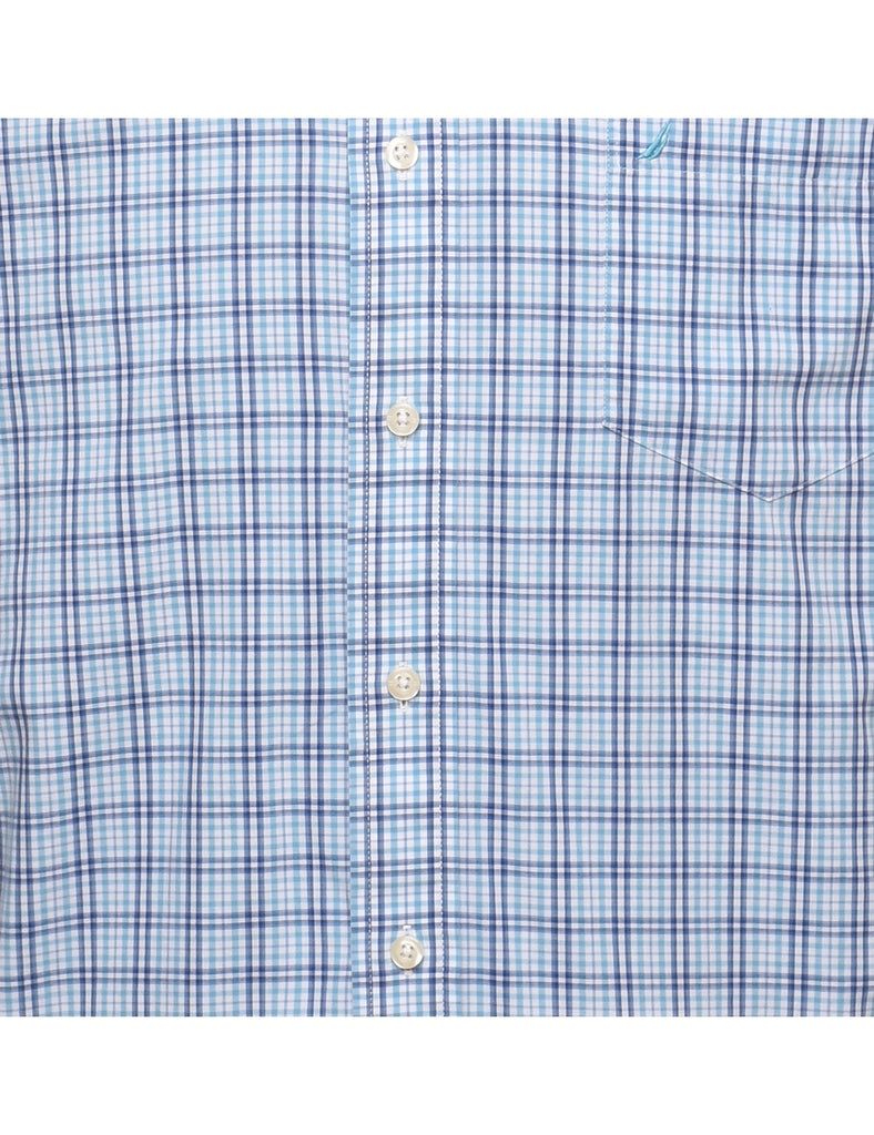 Nautica Checked Light Blue Shirt - XL