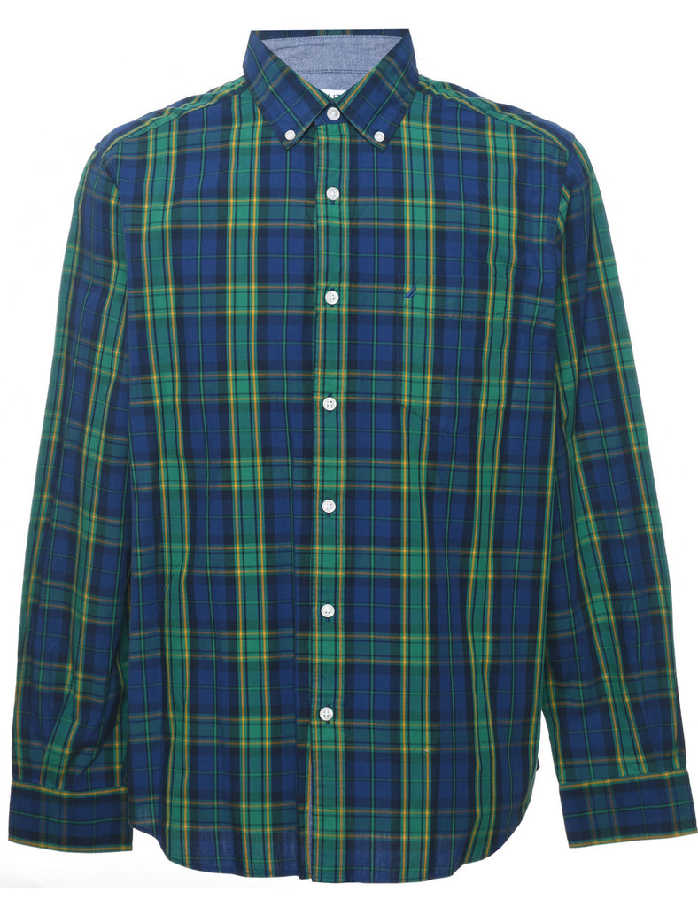 Nautica Checked Navy & Green Shirt - L