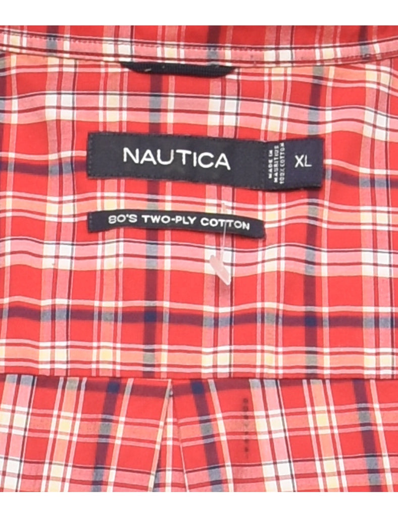 Nautica Checked Red Shirt - XL