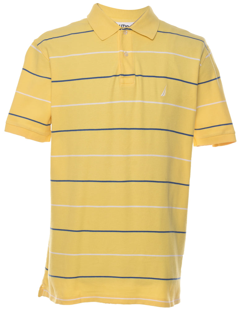 Nautica Navy & Yellow Polo T-shirt - L