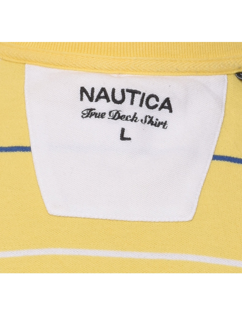 Nautica Navy & Yellow Polo T-shirt - L