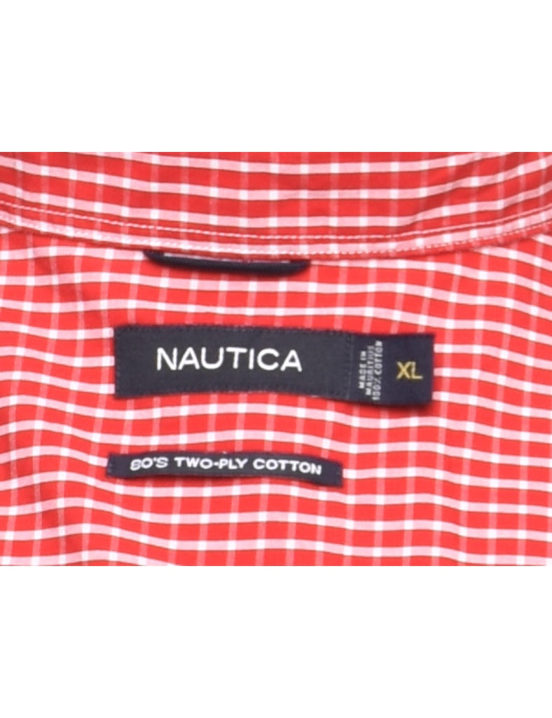 Nautica Red Checked Shirt - XL