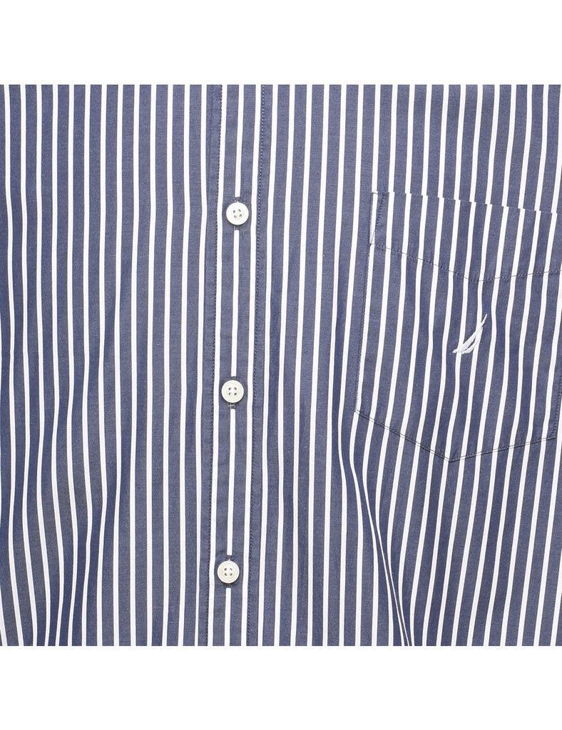 Nautica Striped Navy & White Shirt - XL