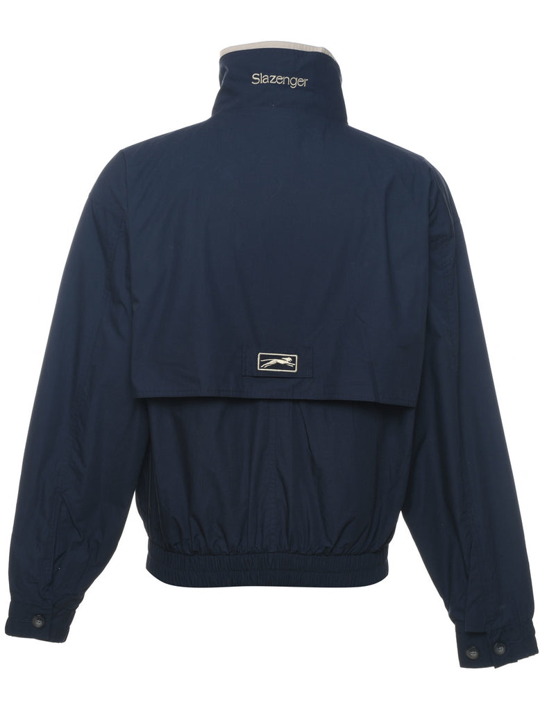 Navy & Beige Zip-Front Jacket - M