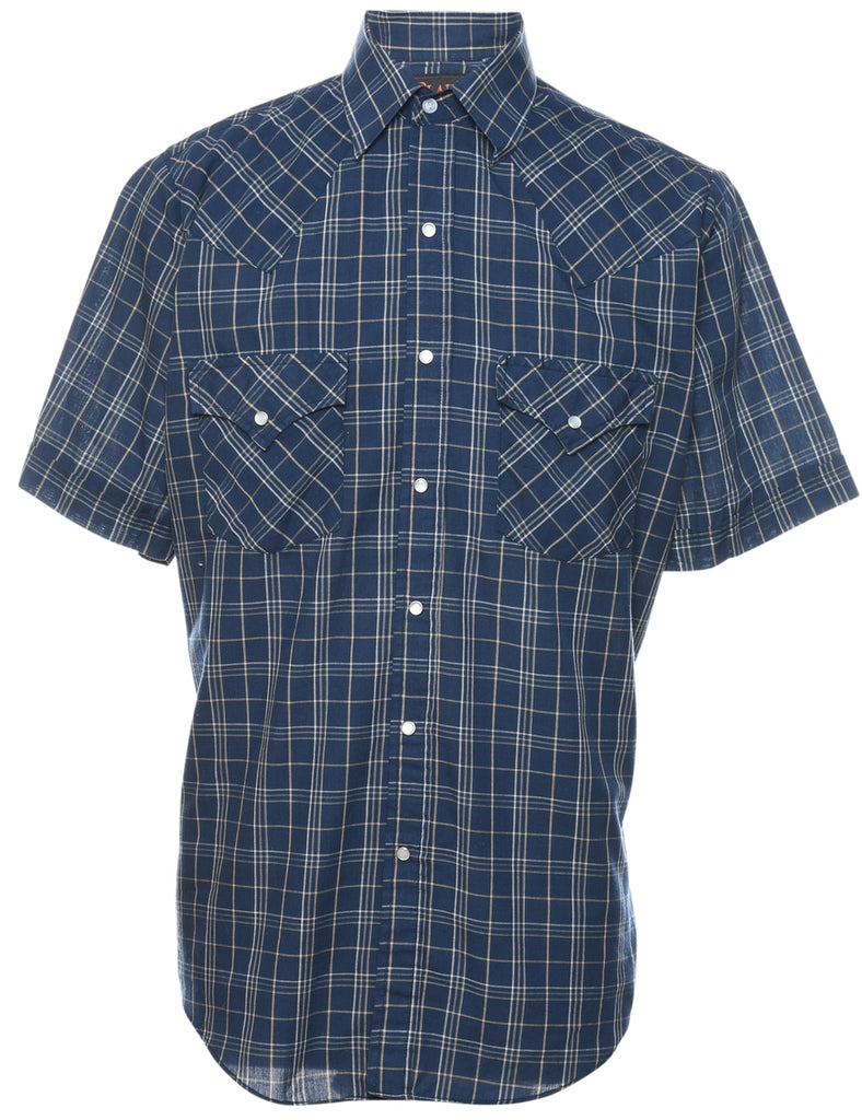 Navy Checked Shirt - S