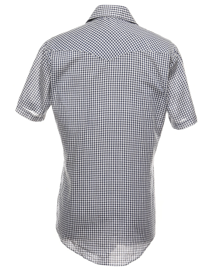 Navy Checked Shirt - L