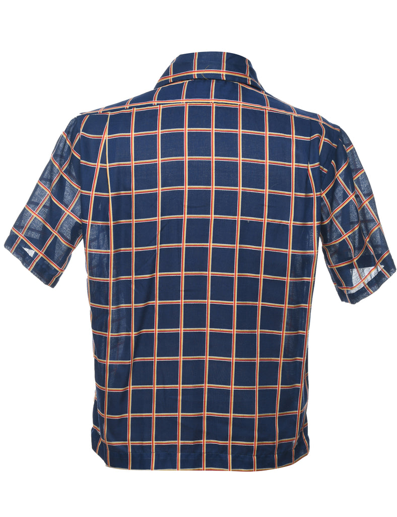 Navy Checked Shirt - M