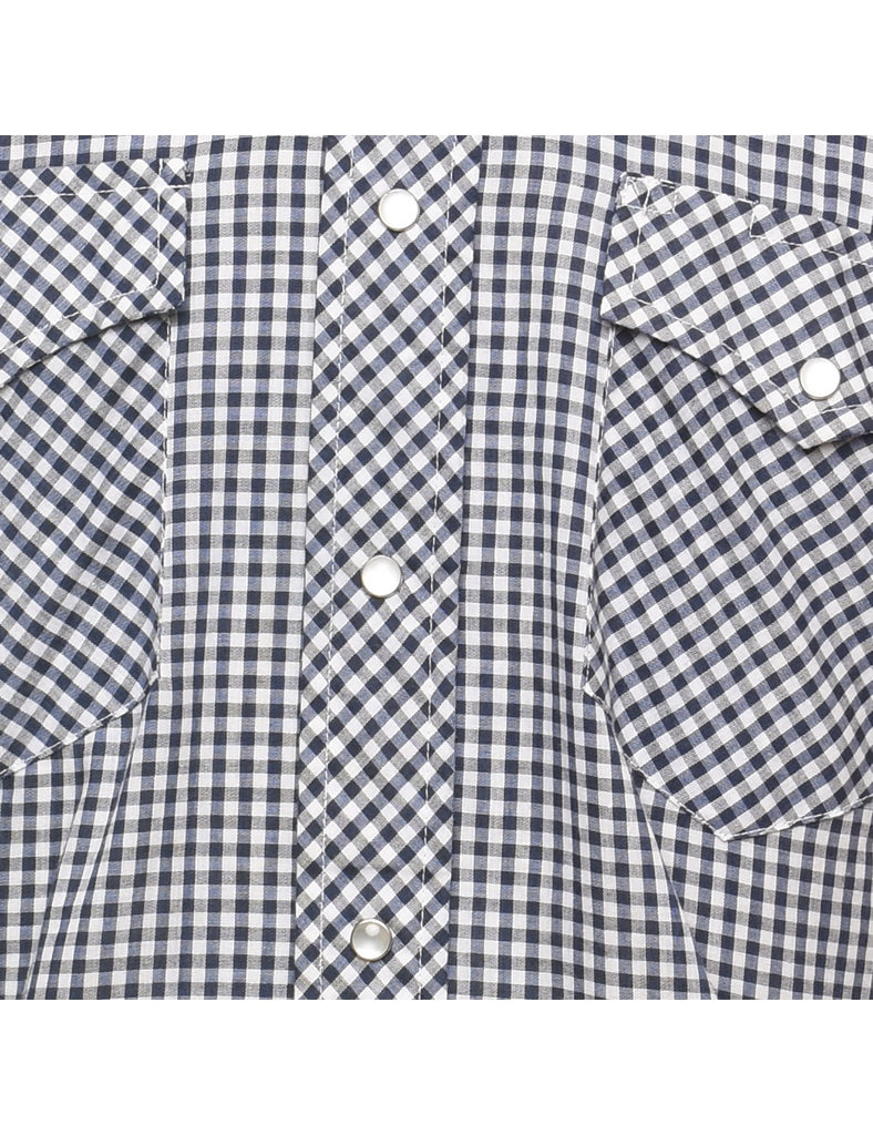 Navy Checked Shirt - L