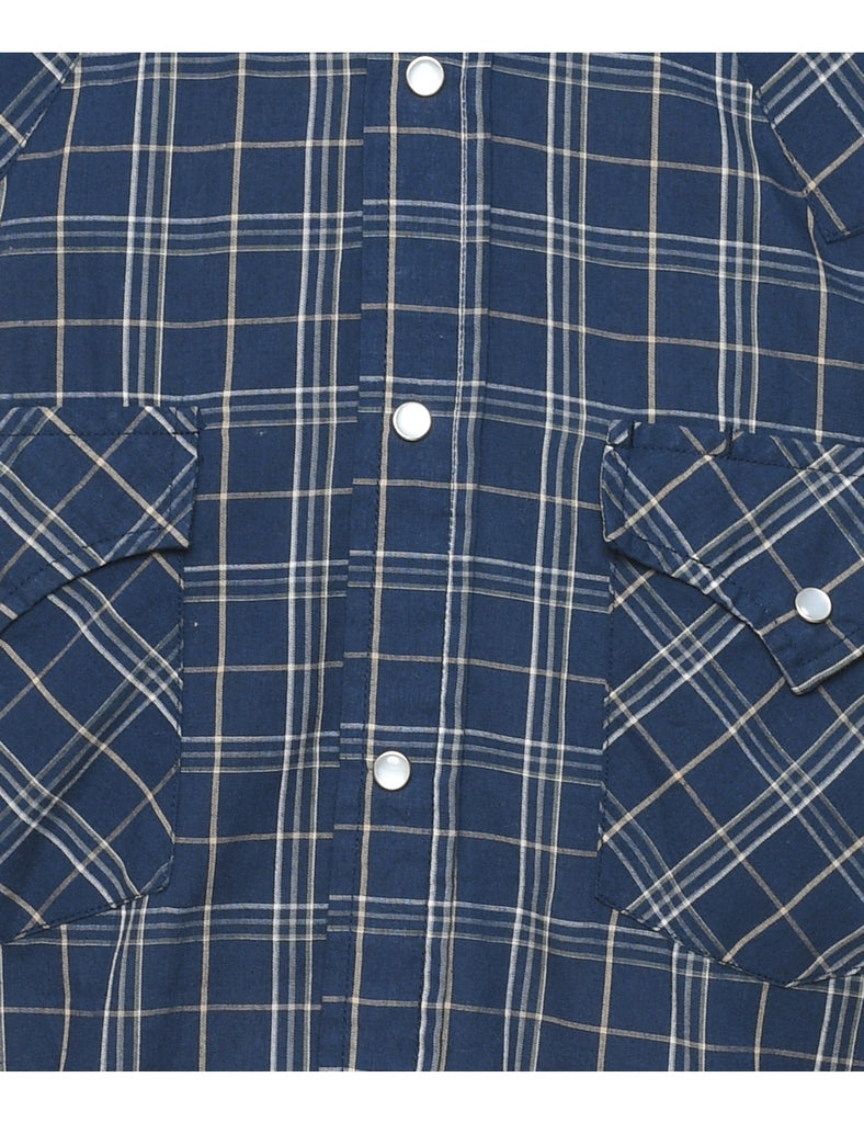 Navy Checked Shirt - S