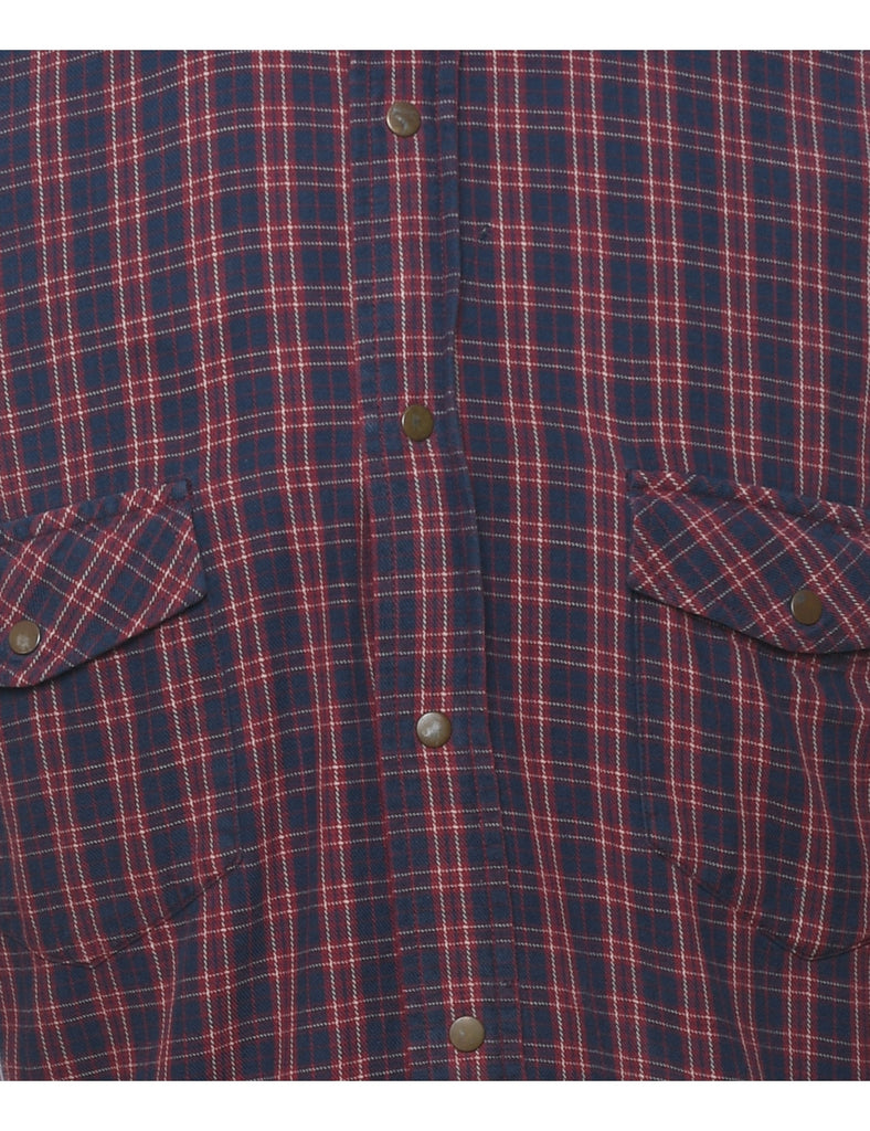 Navy Checked Shirt - L