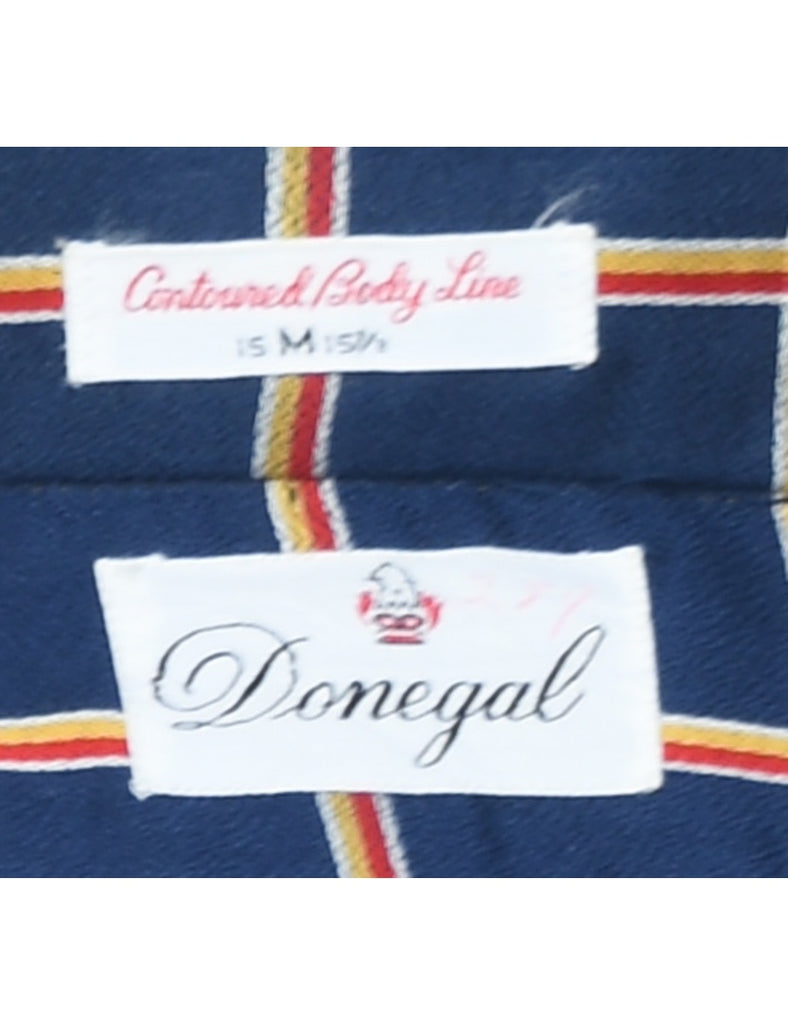 Navy Checked Shirt - M