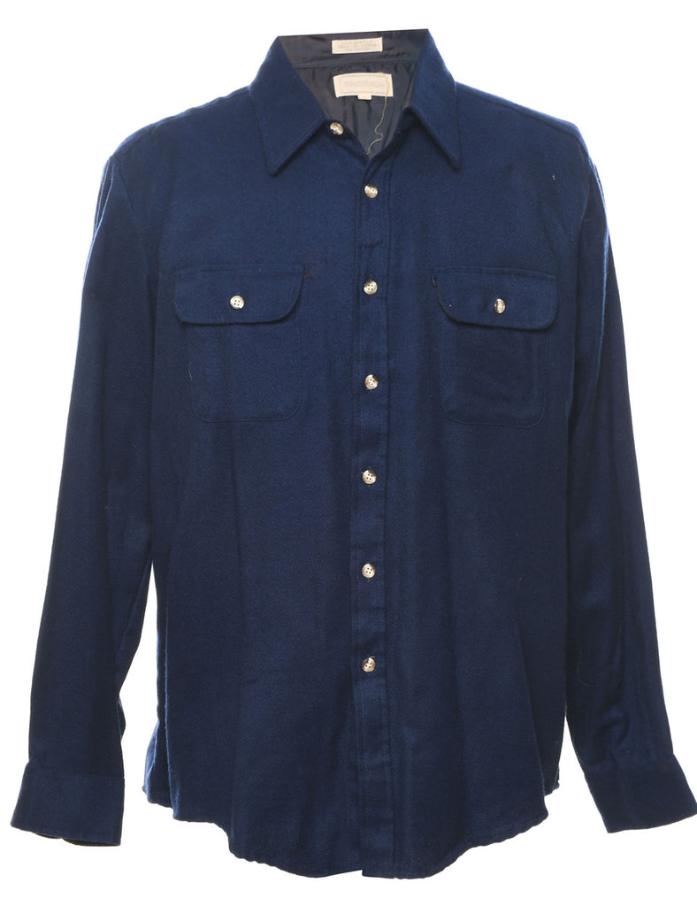 Navy Flannel Shirt - XL