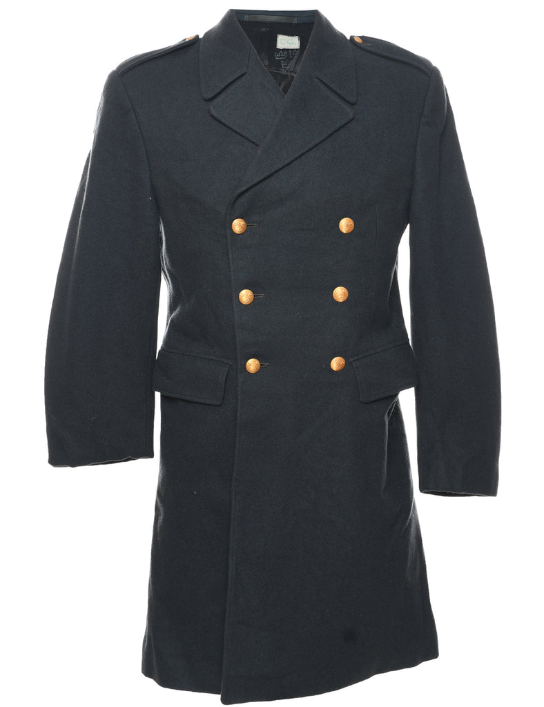 Navy Wool Coat - M