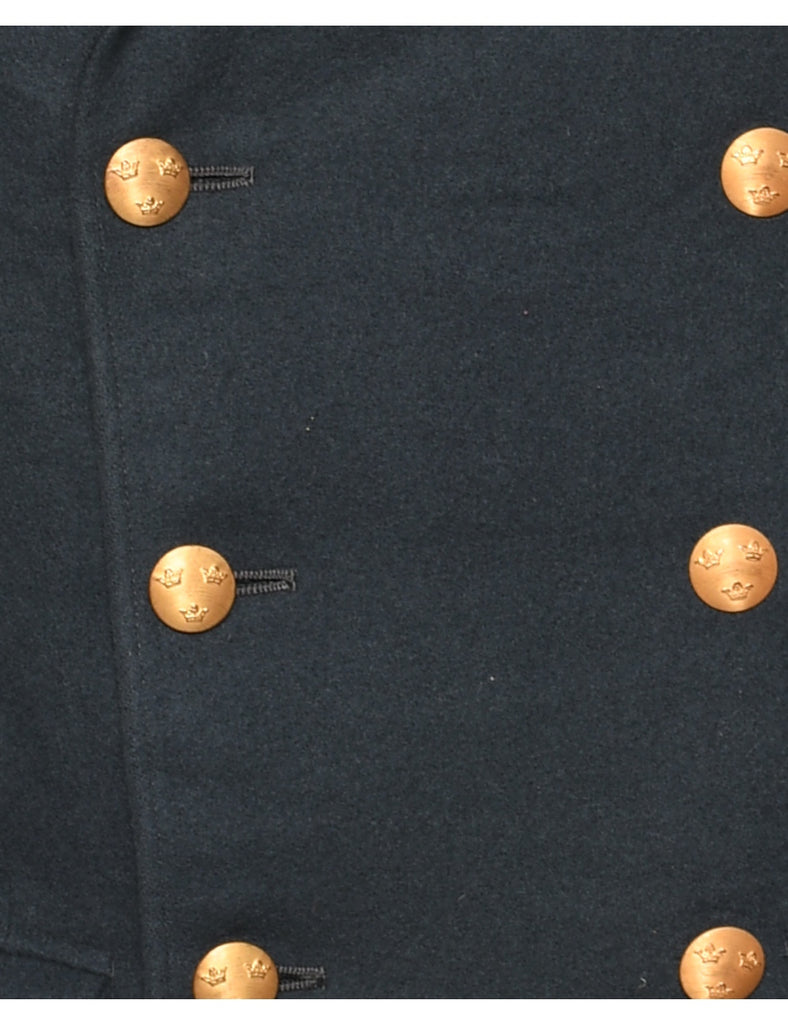 Navy Wool Coat - M