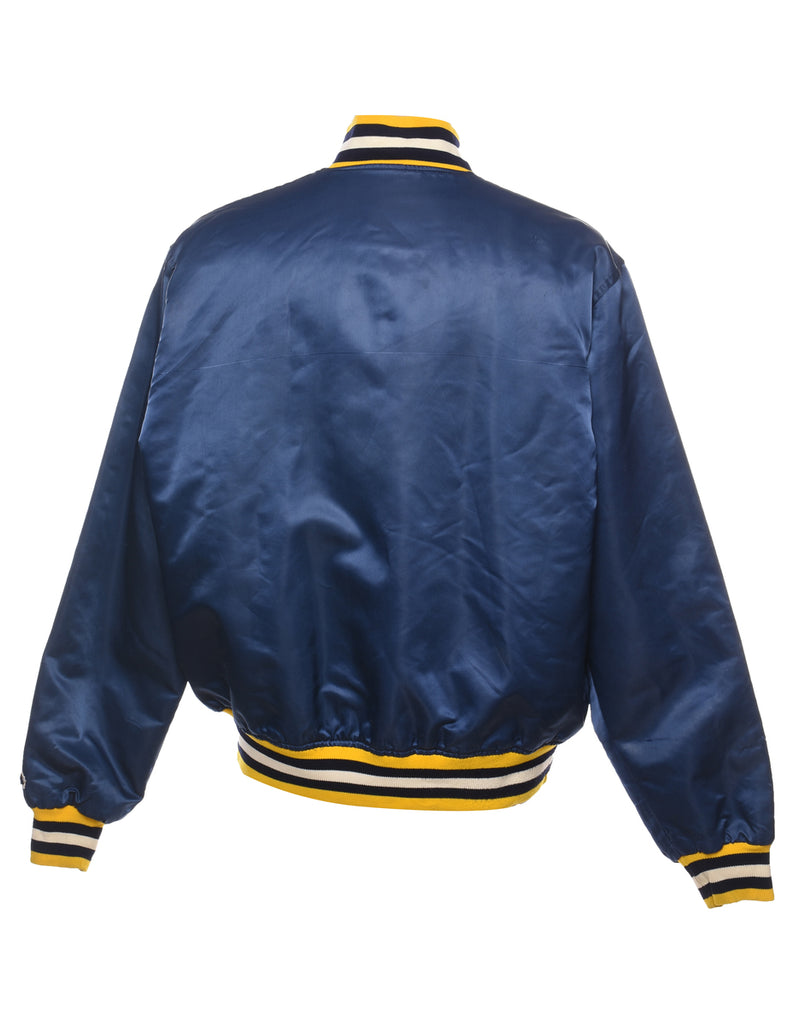Navy & Yellow Appliqued Michigan Bomber Jacket - XL