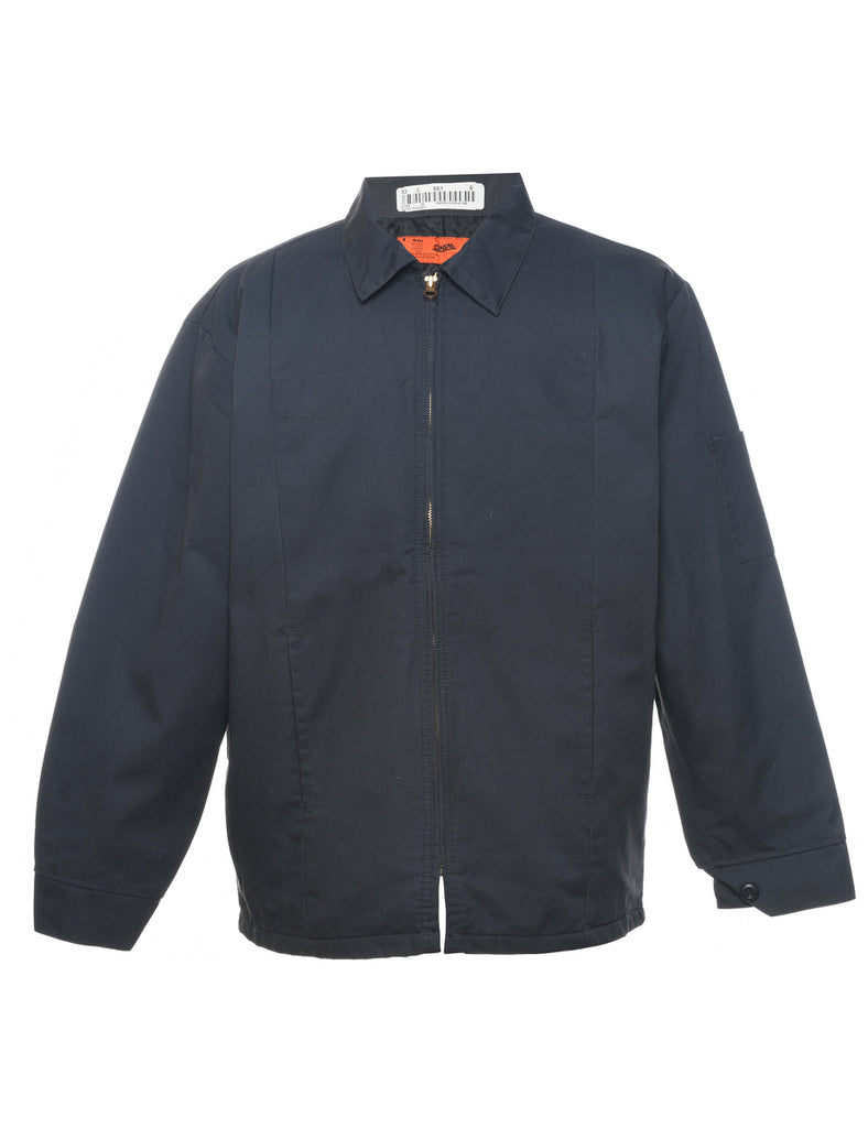 Navy Zip-Front Classic Jacket - L