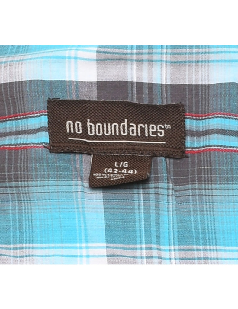 No Boundaries Checked Western Shirt - L