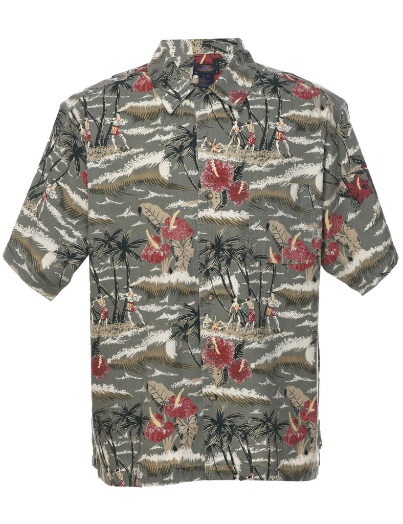 Novelty Print Hawaiian Shirt - L