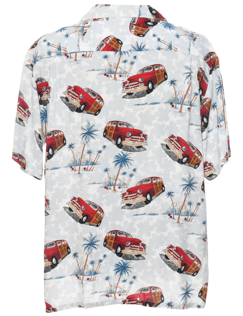 Novelty Print Hawaiian Shirt - L