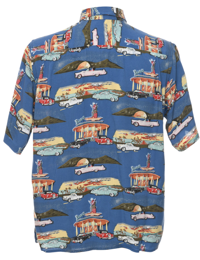 Novelty Print Hawaiian Shirt - M