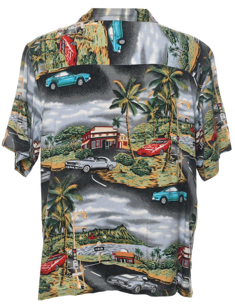 Novelty Print Hawaiian Shirt - L