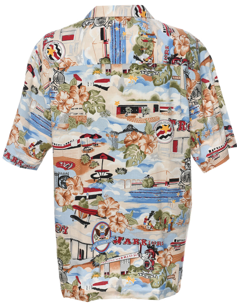 Novelty Print Hawaiian Shirt - L