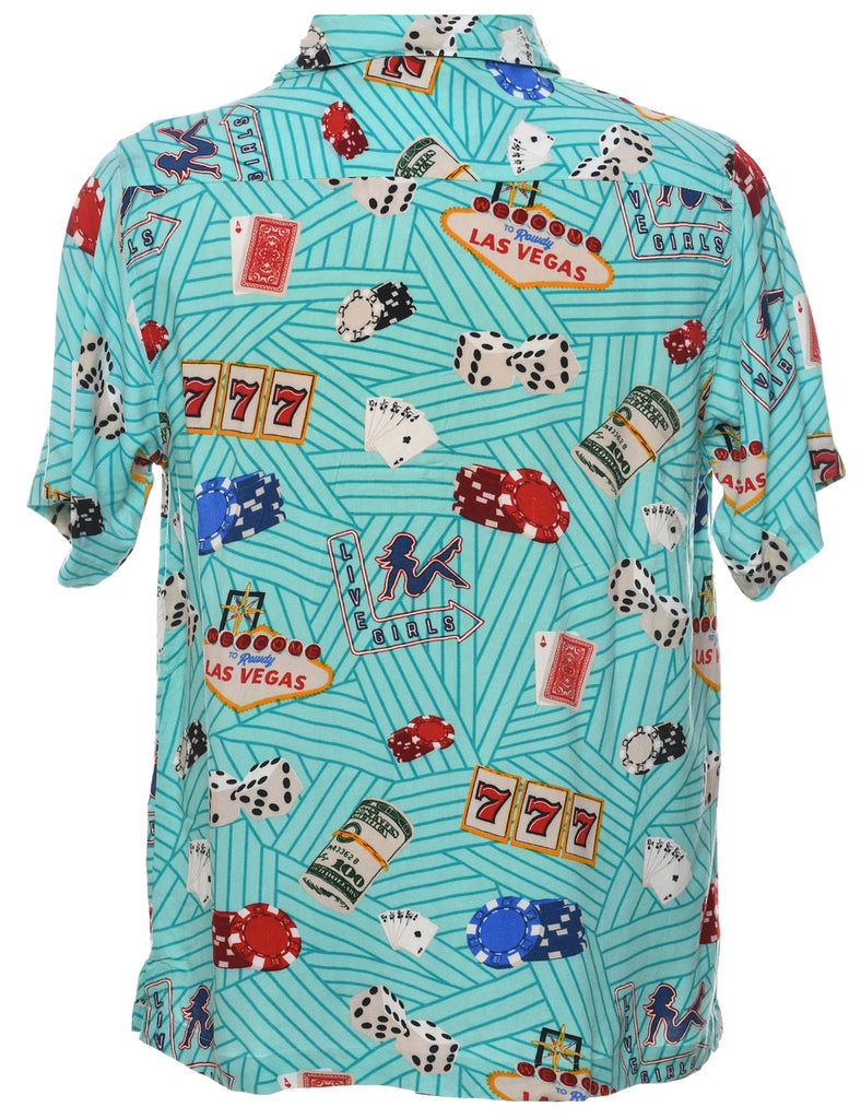 Novelty Print Hawaiian Shirt - L