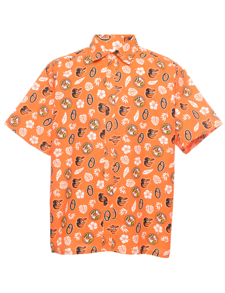 Novelty Print Orange Shirt - XL