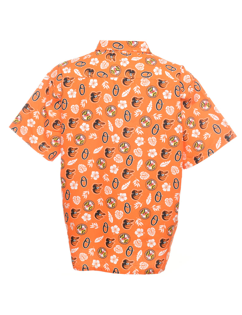 Novelty Print Orange Shirt - XL