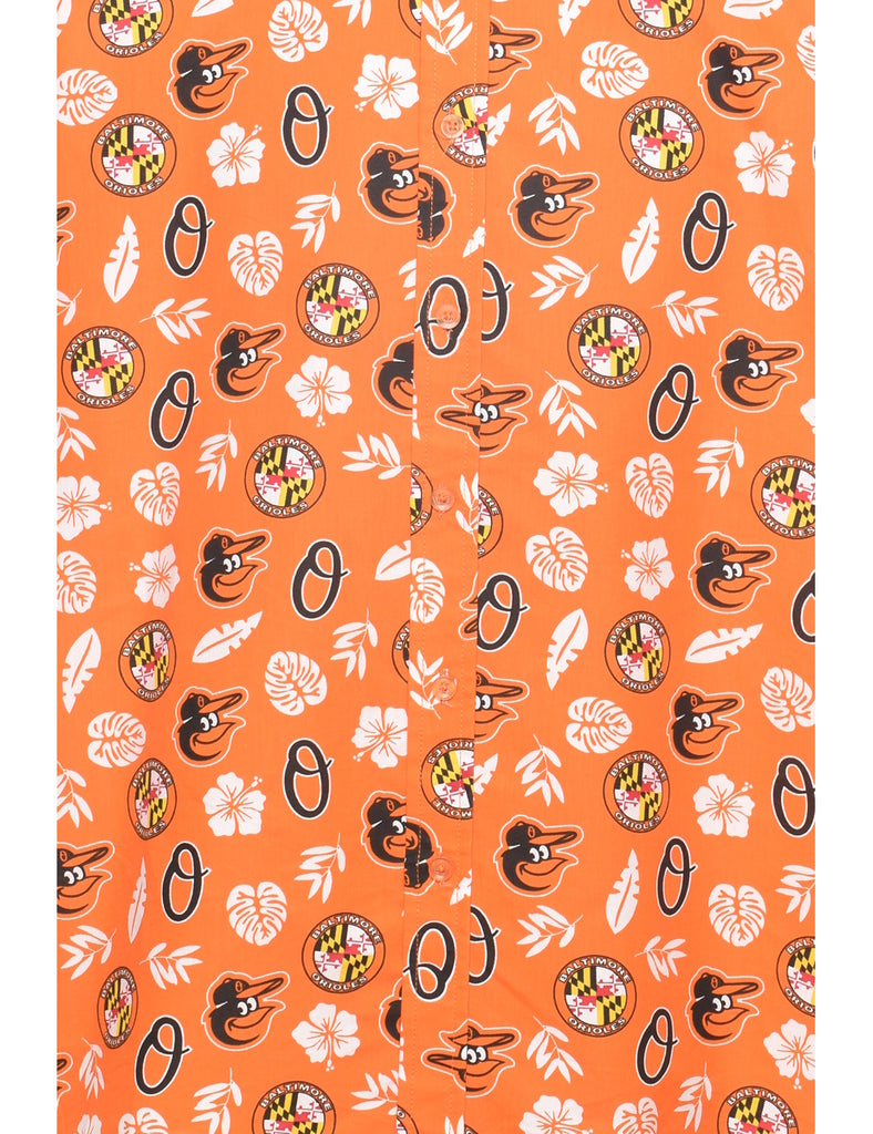 Novelty Print Orange Shirt - XL