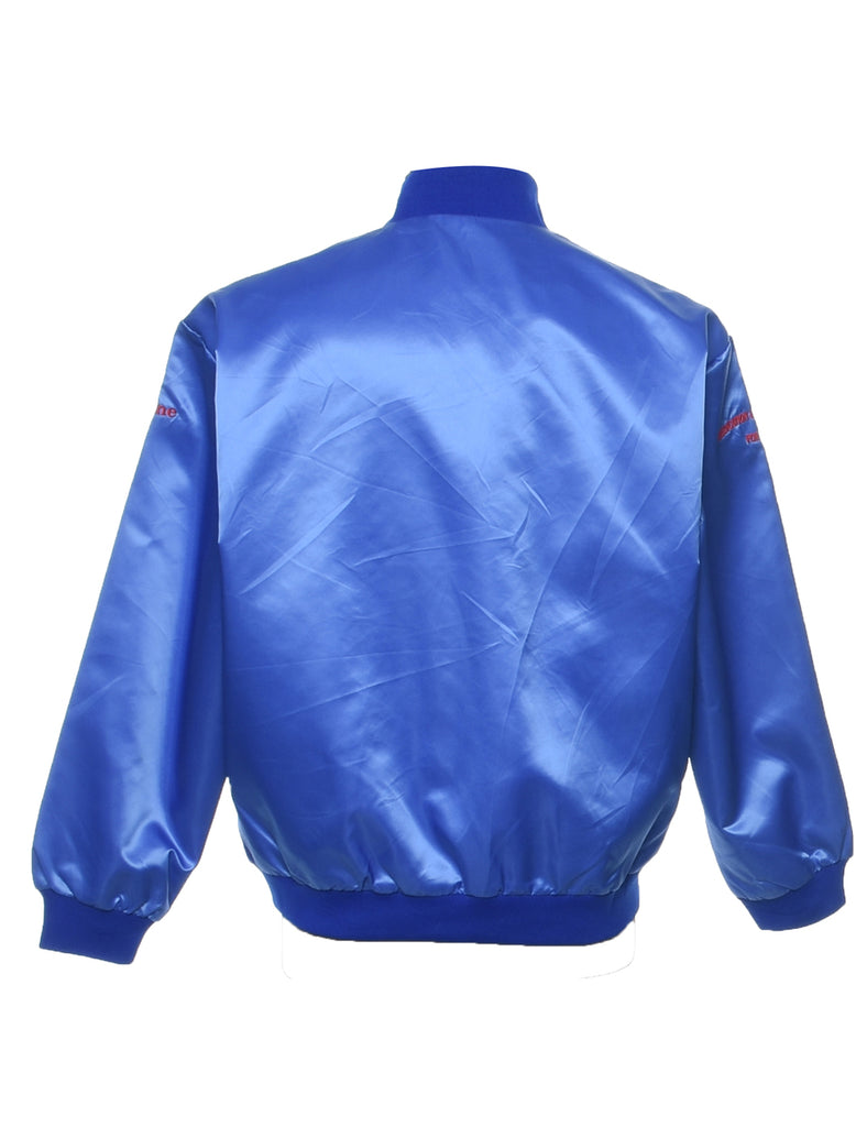 Nylon Blue Bomber Jacket - M