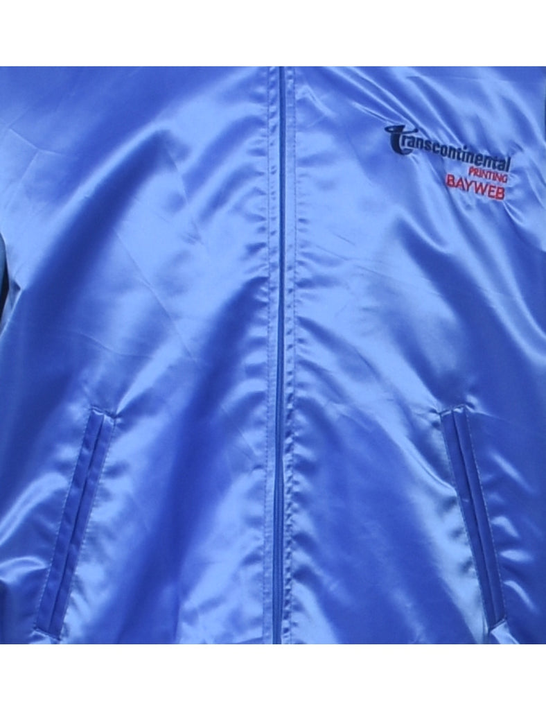 Nylon Blue Bomber Jacket - M