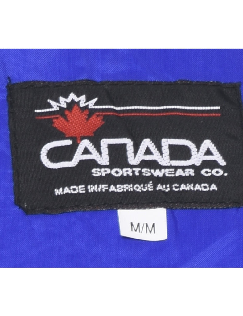 Nylon Blue Bomber Jacket - M