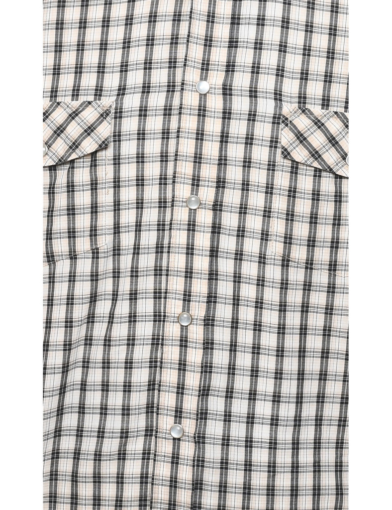 Off White Checked Western Shirt - M