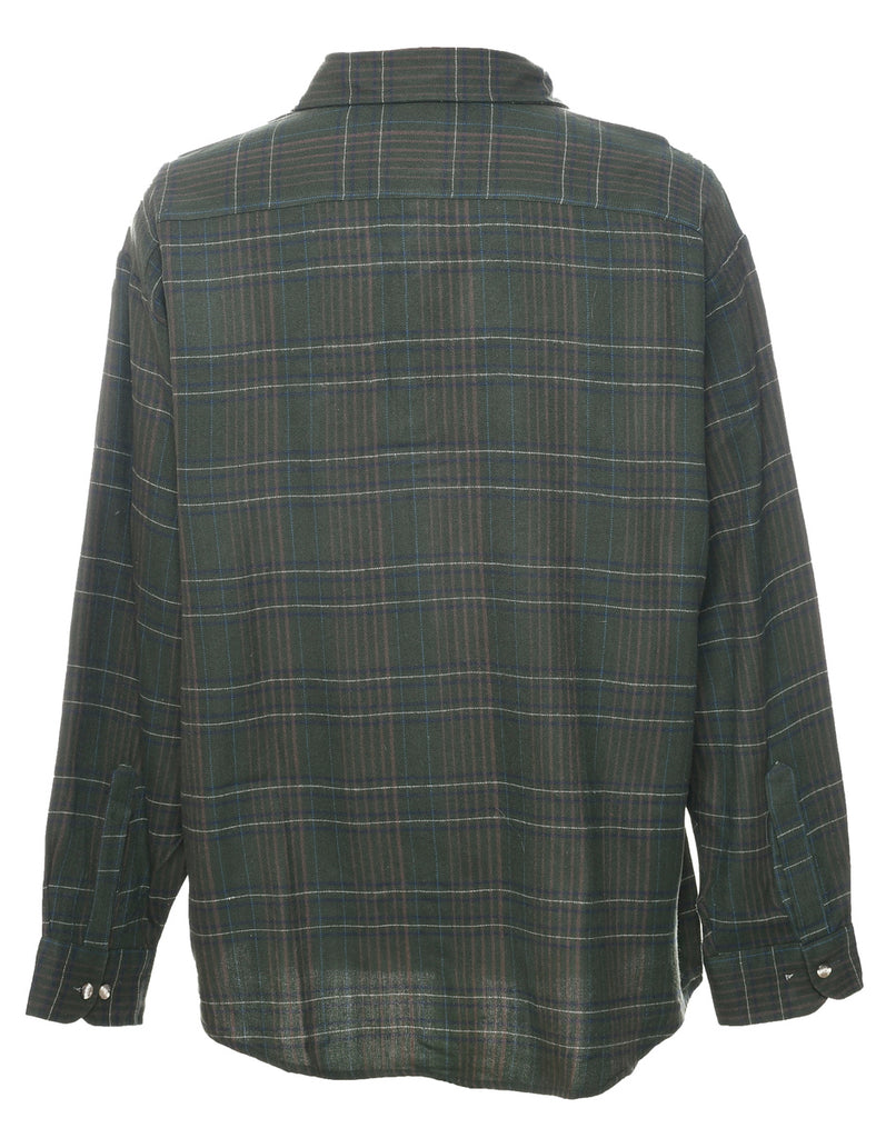 Olive Green Checked Shirt - XL