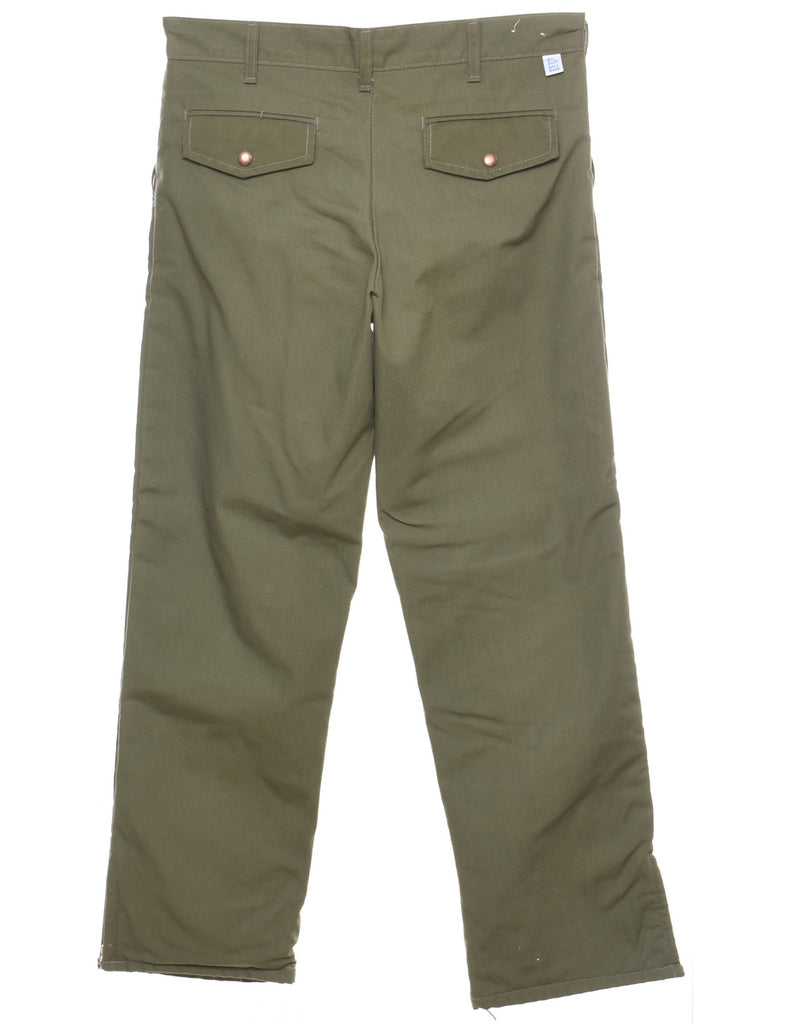 Olive Green Classic Khakis - W34 L30