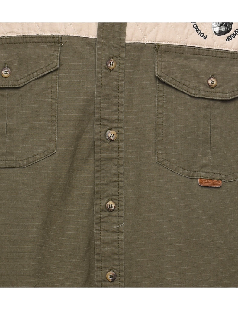 Olive Green Denim Shirt - L