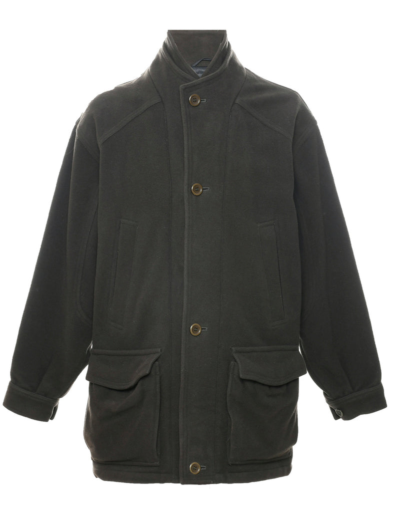 Olive Green Wool Coat - XL