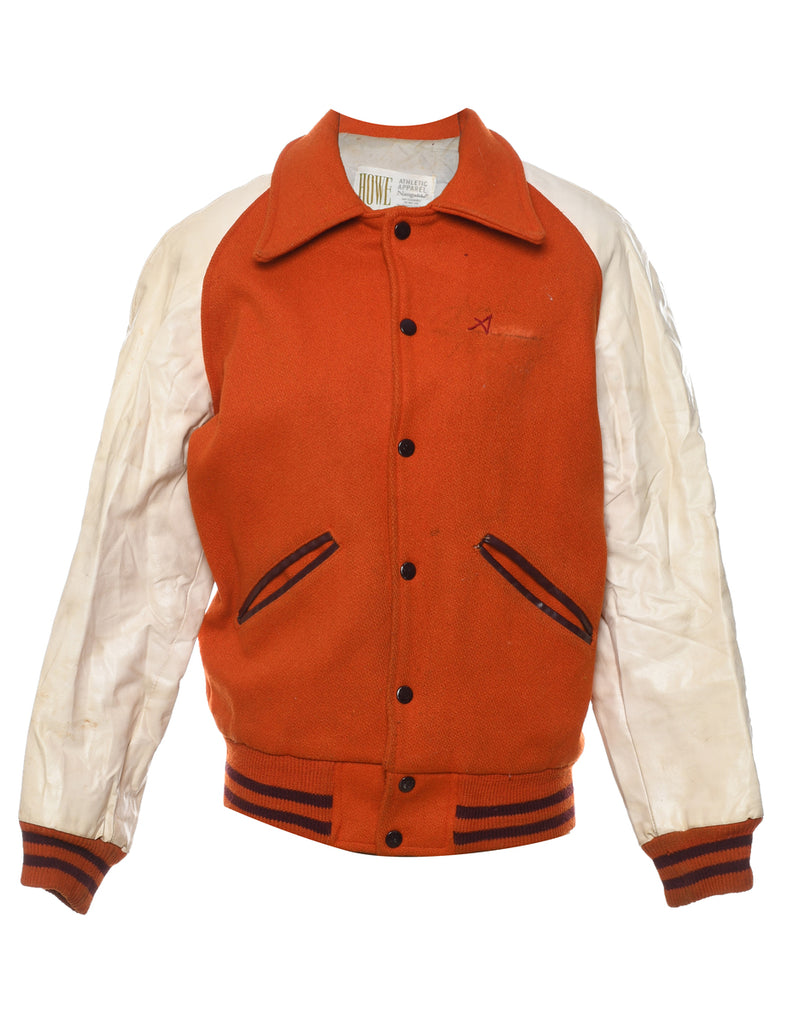 Orange & Brown WM BYARD Band 1970s Varsity Jacket - L