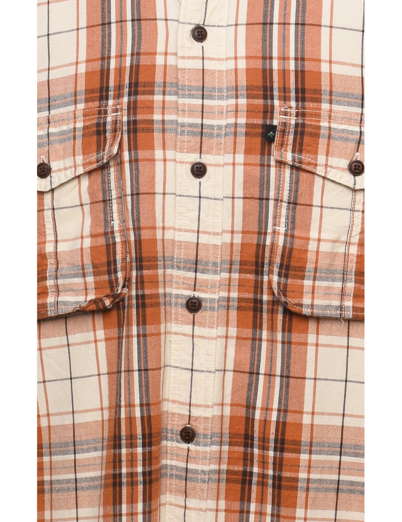 Orange & Grey Checked Shirt - XL