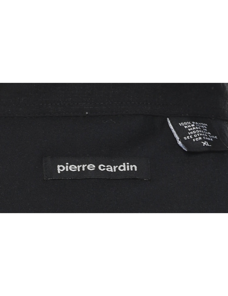 Pacific Islander Hut and Surf Shack Print Pierre Cardin Hawaiian Shirt - XL