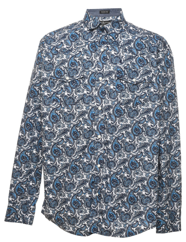 Paisley Print Western Shirt - L